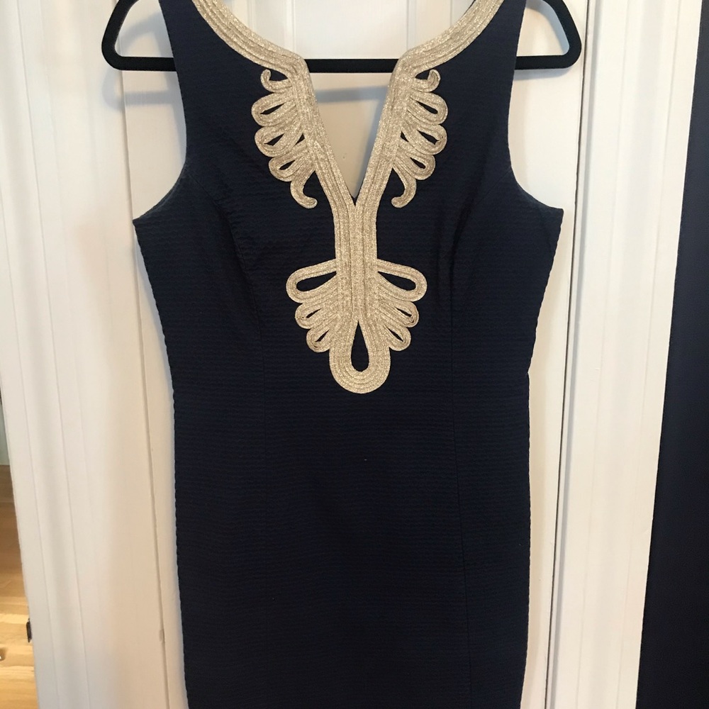 Lilly Pulitzer Navy and gold dress